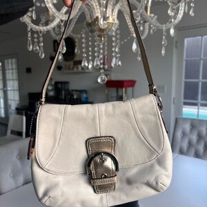 Coach White Leather Shoulder Bag